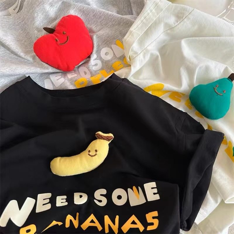 儿童T恤男女童2025夏季新款小童立体水果上衣洋气宝宝短袖T纯棉