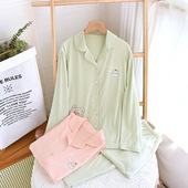 春夏爽棉新款 弹力月 孕妇哺乳睡衣4产前产后3月份卡通简约套装