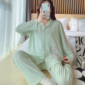 春夏爽棉新款 弹力月 孕妇哺乳睡衣4产前产后3月份卡通简约套装