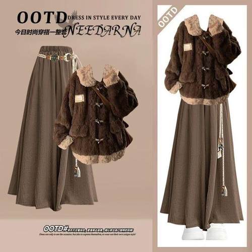 巨好看的早秋一整套韩系高级感美拉德穿搭外套装女初秋冬季连衣裙