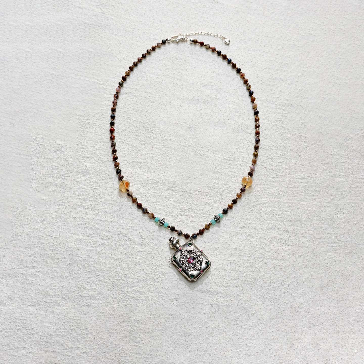 Apt 26SS 拜占庭香盒 银质雕花吊坠 项链