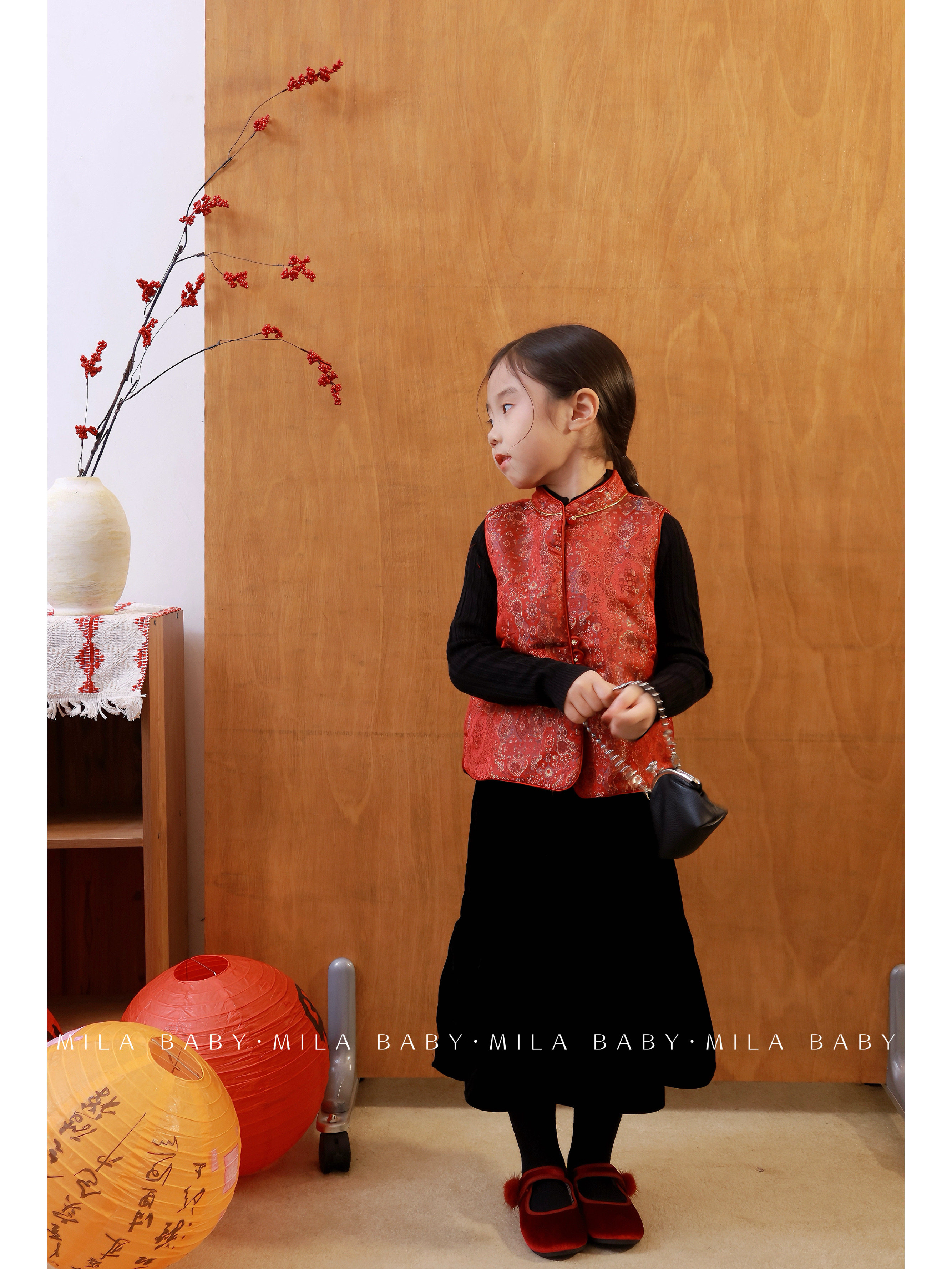 MILA BABY2025冬季女童新中式国风马甲儿童拜年服夹棉保暖背心,童装/婴儿装/亲子装,唐装,淘宝优惠券,粉丝福利购,淘宝优惠卷