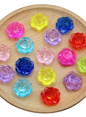 19mm透明3D立体玫瑰串珠配件