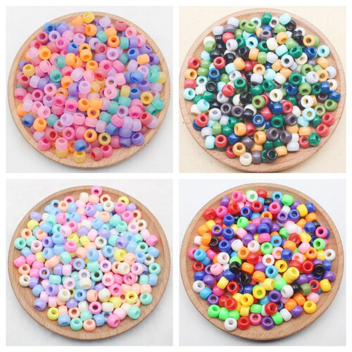 6*9mm亚克力马卡龙实色大孔桶珠DIY手工儿童串珠散珠饰品材料配件