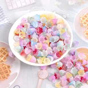 新款渐变双色铃兰diy手工风铃花香妃花环流苏挂坠发簪散珠配件