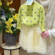 波点针织开衫 新款 蛋糕裙两件套公主风毛衣裙子 2026春秋季 女童套装