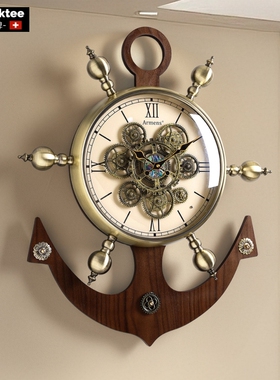 瑞士Clean ktee欧式复古挂钟客厅轻奢高级感创意大气齿轮时钟表