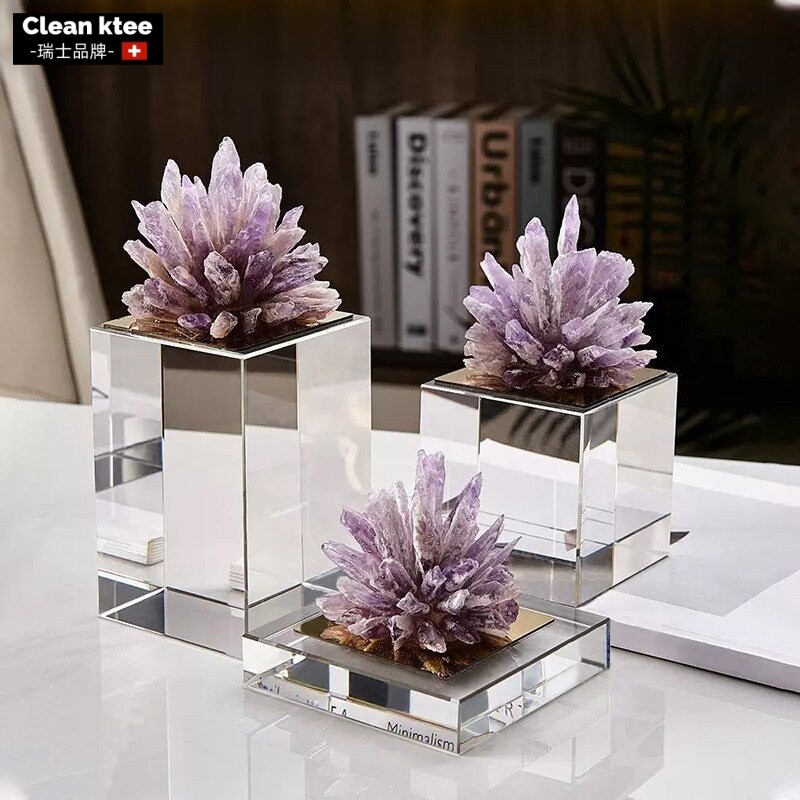 轻奢紫水晶花客厅家居高级感装饰