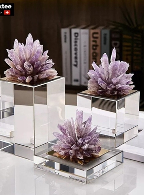 轻奢紫水晶花客厅家居高级感装饰