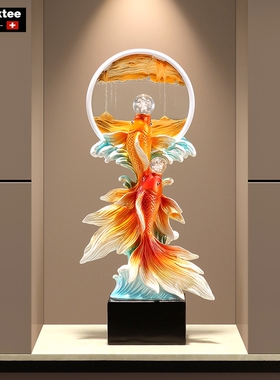 年年有余流沙画摆件新中式锦鲤鱼