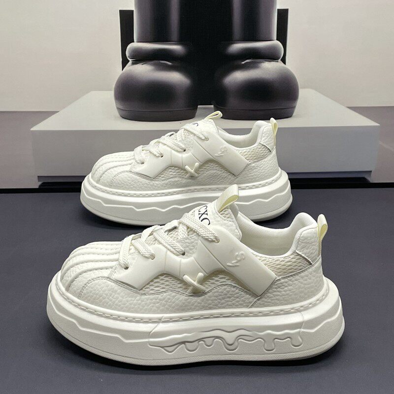 贝壳头青年厚底板鞋男2026春款韩版面包鞋男款大头时尚运动休闲鞋