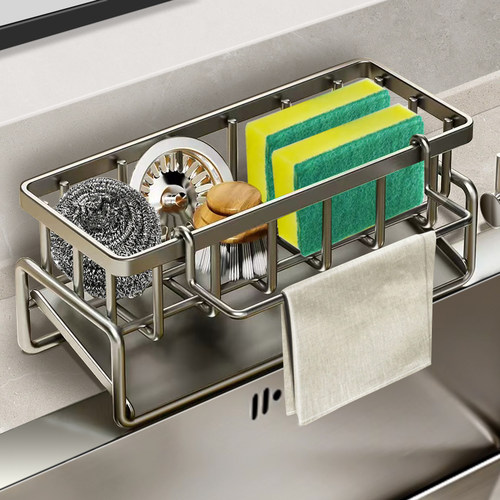 厨房置物架沥水架抹布收纳水龙头洗菜池洗碗水槽用品收纳神器家用