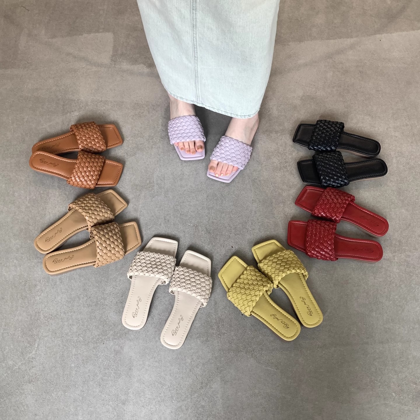 小众平底编织一字拖鞋女鞋子外穿2025年新款夏季软底沙滩凉拖凉鞋