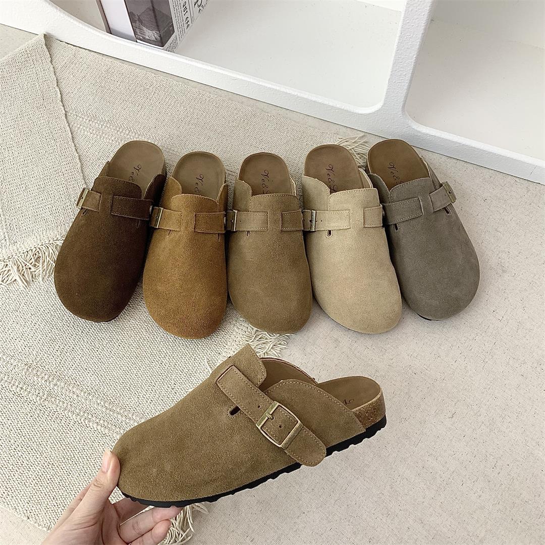 厚底勃肯鞋包头半拖鞋软底女鞋