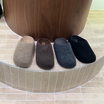 小个子厚底增高5cm复古丑萌大头面包鞋子女灰色毛呢加绒勃肯鞋