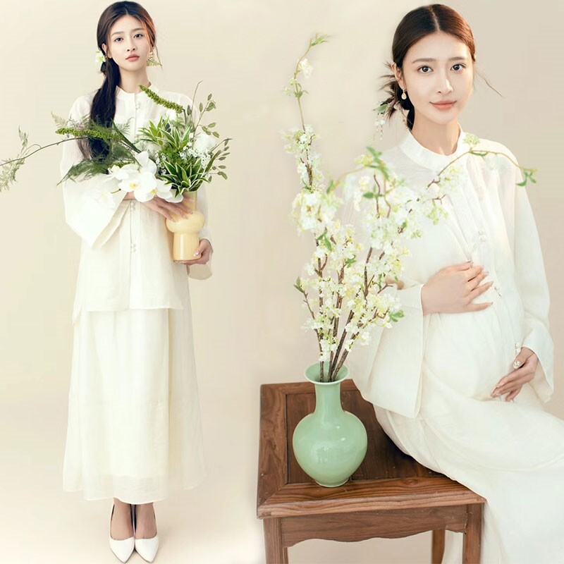 影楼新款孕妈咪唯美写真摄影服装
