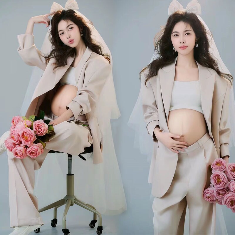 影楼新款孕妈咪唯美写真摄影服装