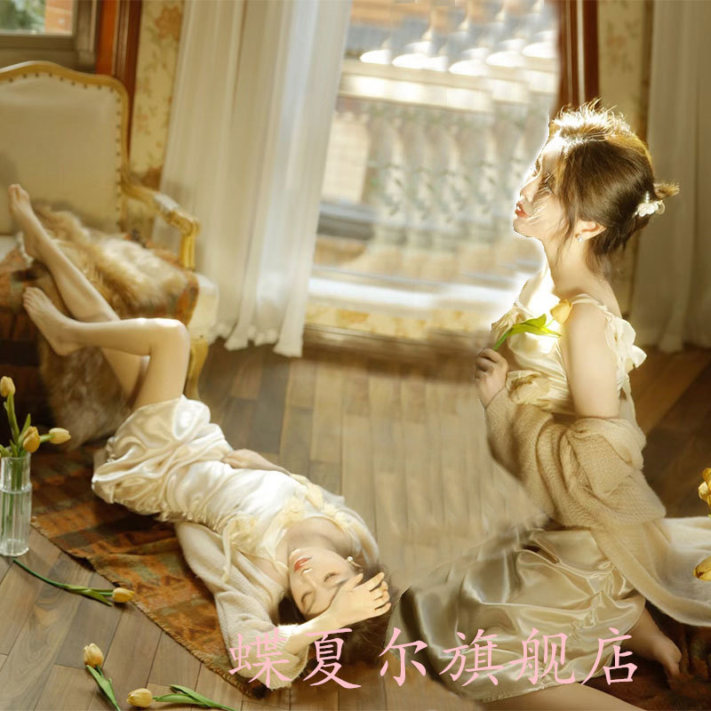 影楼新款孕妇拍照服装吊带裙