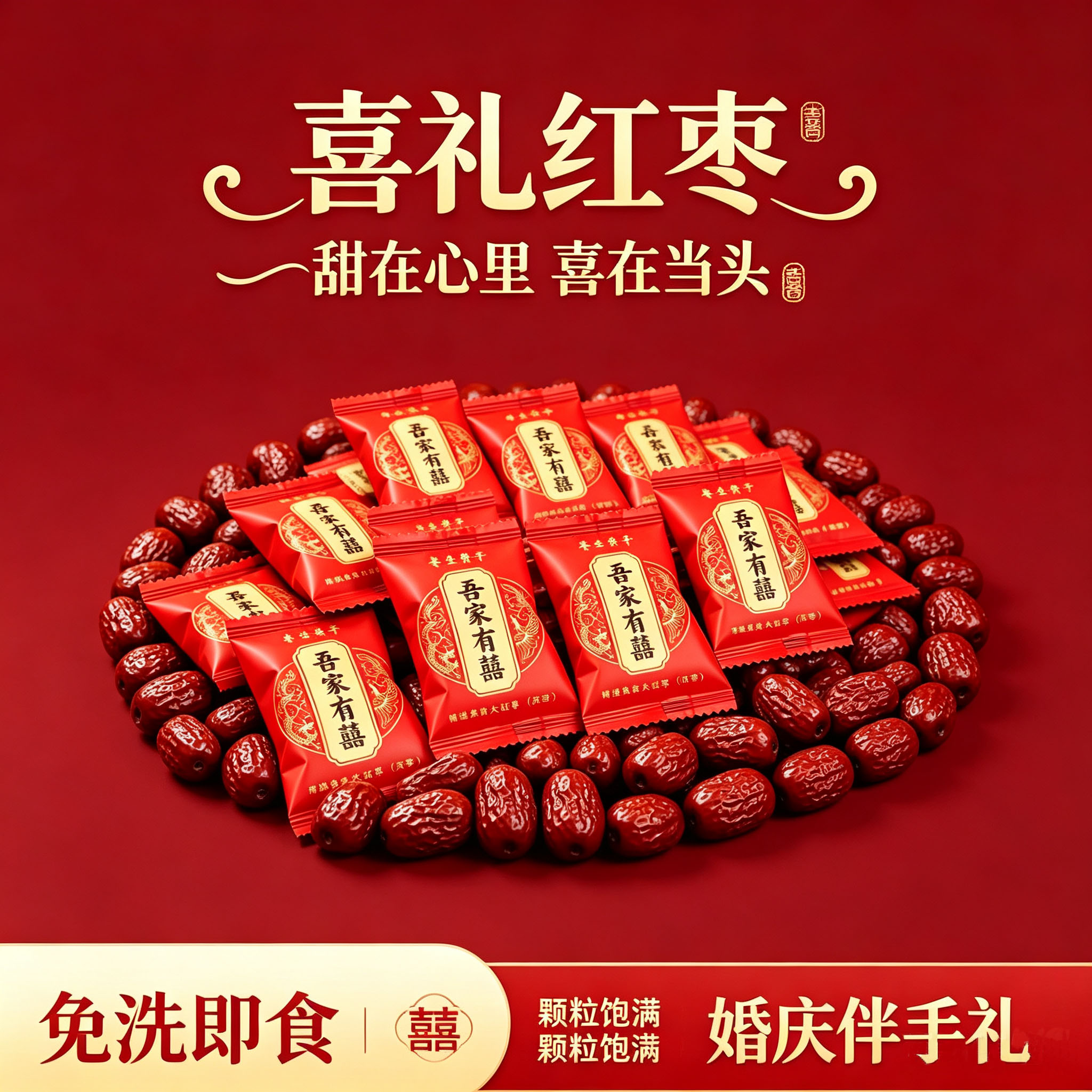 早生贵子结婚喜枣小包装免洗即食