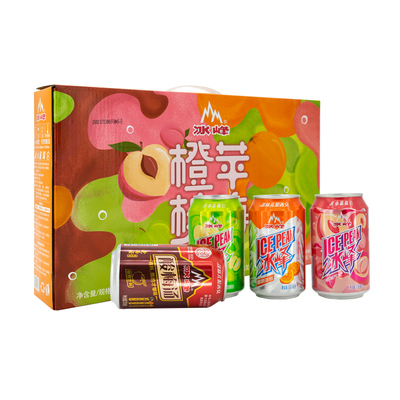 （拍一发二）冰峰果味汽水12罐礼盒中华老字号怀旧国货碳酸饮料