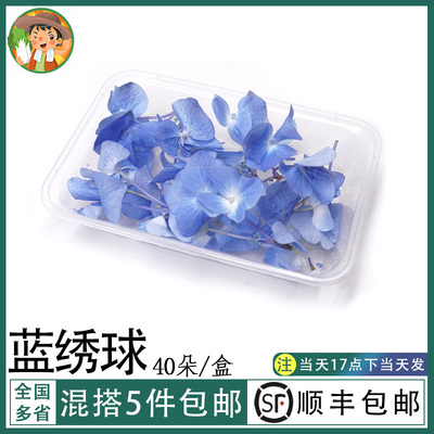 蓝色绣球花甜品蛋糕装饰烘焙用