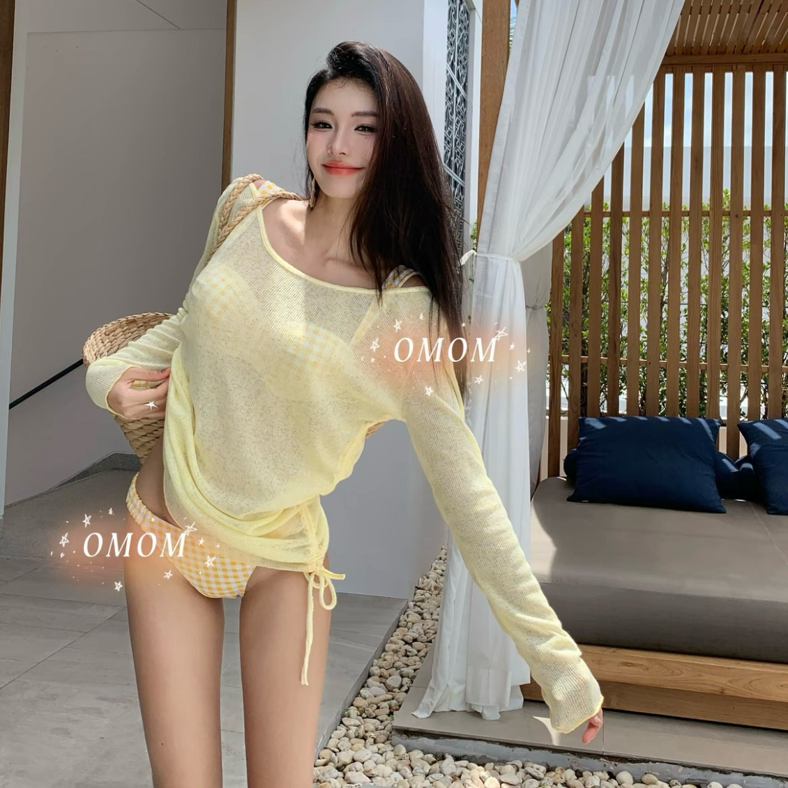 可爱少女甜辣比基尼小胸硬包纯欲分体泳衣