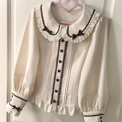 lolita内搭长袖娃娃领打底衬衫