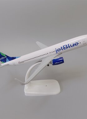 带轮子20cm美国捷蓝航空JET BLUE波音机B737合金仿真飞机模型金属