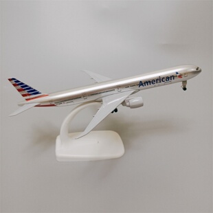 带轮子19cm美国航空American AA 波音机B777合金仿真飞机模型金属
