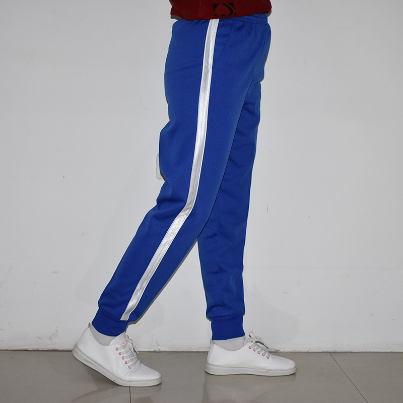 宝蓝色男女同款一条初高中校服裤