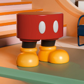 卡通米奇摆件落地坐凳玄关换鞋 凳沙发卧室床头柜置物架创意小凳子