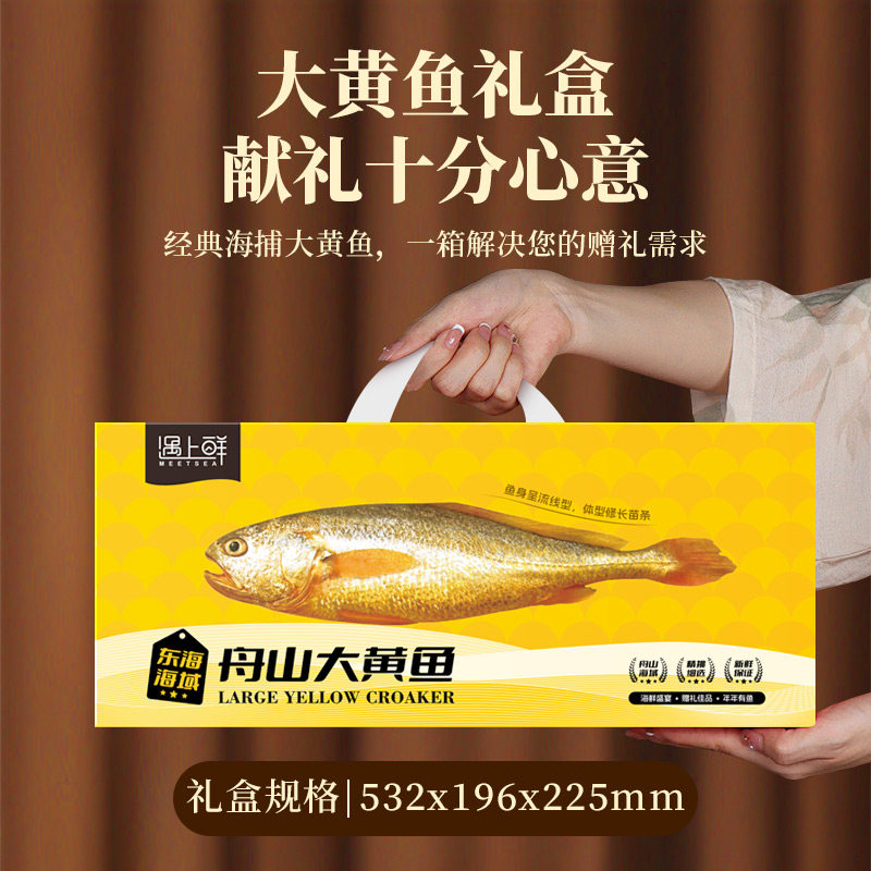【遇上鲜】大黄鱼礼盒新鲜冷冻东极岛深水放养生鲜海鲜舟山特产