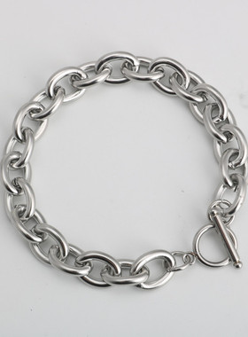 不锈钢OT扣O型十字链环环相扣钛钢大O字链一字扣男女手链