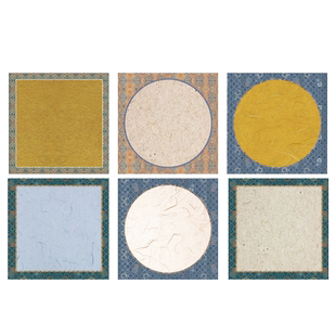 34cm45cm团扇斗方宣纸半生熟书法专用纸蜡染微喷宣纸方形圆形空白大字小楷篆隶行草毛笔字书法比赛投稿专用纸