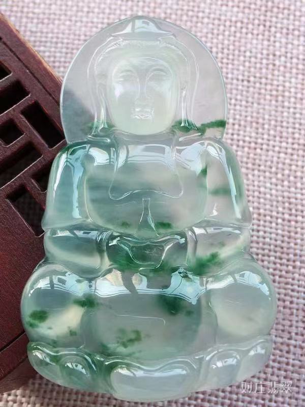 冰种翡翠飘花观音缅甸