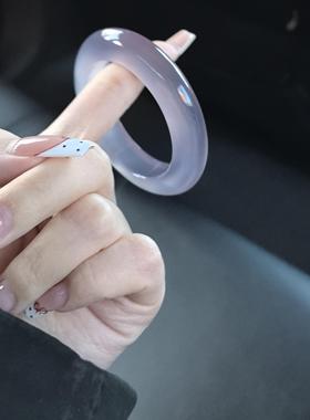 天然冰种紫玉髓手镯女款平替翡翠