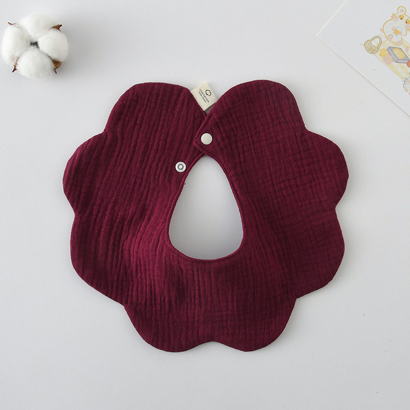 跨境同款婴儿口水巾纱布A类花瓣围兜纯色双面口水兜造型宝宝围嘴,婴童用品,口水巾,淘宝优惠券,粉丝福利购,淘宝优惠卷