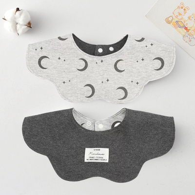 跨境韩国ins婴儿围兜新生儿口水巾宝宝围嘴纯棉双面带儿童口水兜