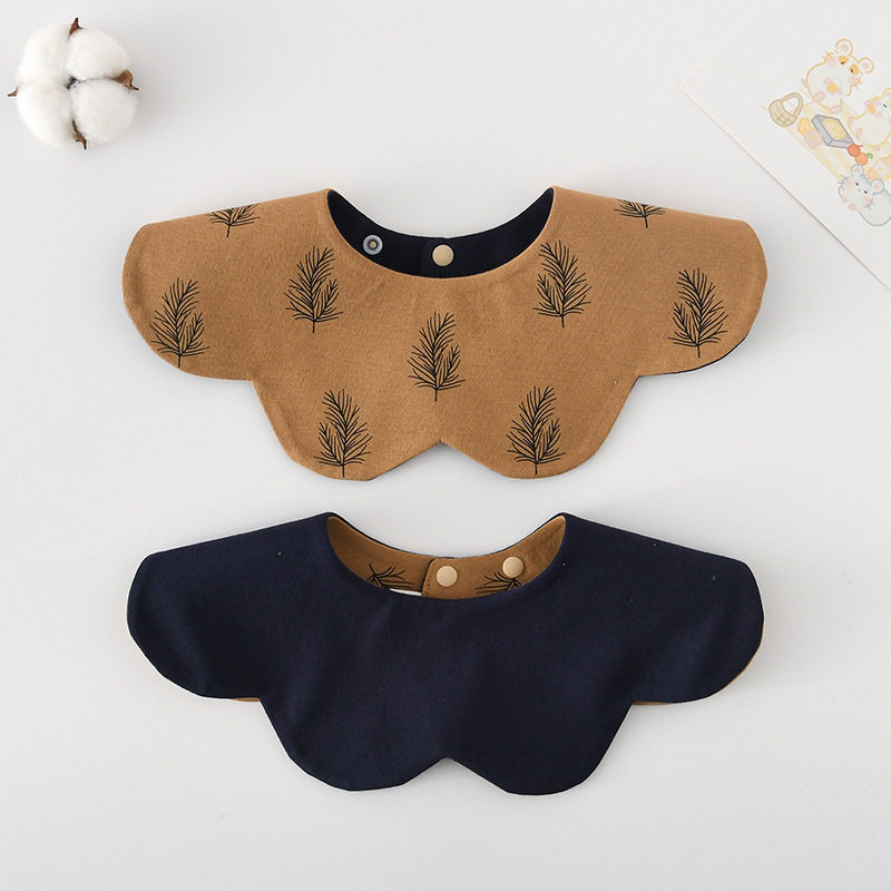 外贸ins婴儿旋转围兜新生儿口水巾宝宝围嘴纯棉双面带儿童口水兜