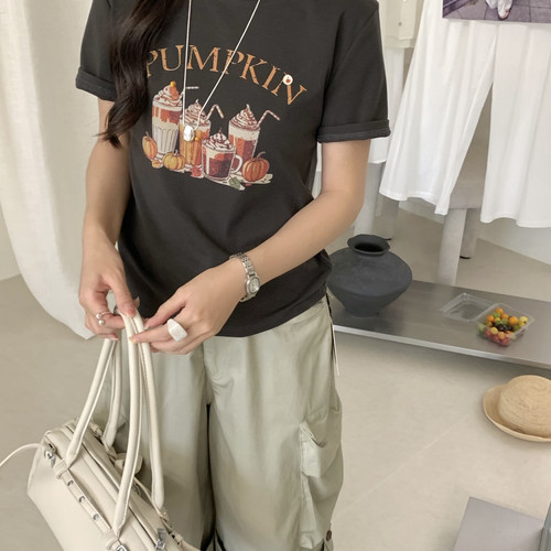 夏上新氛围t太爱辣～韩系夏季清爽饮品冰冰凉凉短袖T恤(不配包包)