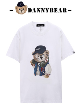 DANNYBEAR男女轻奢小熊短袖T恤清爽透气棉休闲情侣装DJY5885001-9