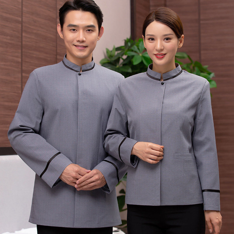 家政物业保洁服长袖灰色秋冬装宾馆客房服务员清洁阿姨工作服大码
