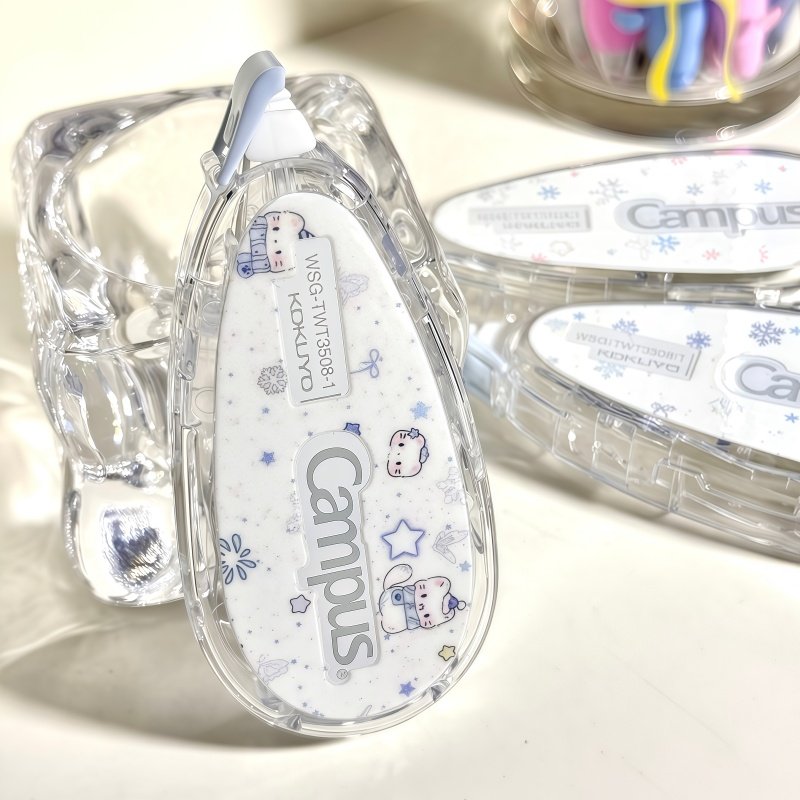 KOKUYO国誉冬日猫咪圣诞初雪修正带原纸色campus可替换芯