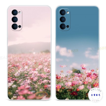 夏日小花9适用于oppo reno6手机壳8pro+7文艺5K唯美4se小清新3元气版2z女款Ace轻薄软十