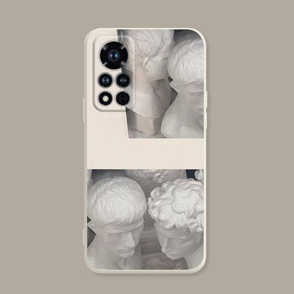 适用于硅胶软欧美风手机壳荣耀v40/v30pro/50se/30s/60石膏雕塑画20