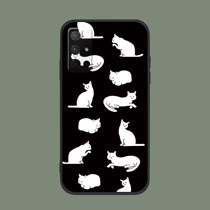 适用于小白猫手机壳荣耀v40/30s少女趣味60Pro/v20可爱50se硅胶防摔