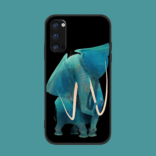 适用于Reno/7pro硅胶oppo原创findx3手机壳ace2/R17可爱卡通猛犸象