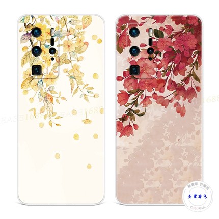 文艺花卉适用于华为p60手机壳P50p40p30p20p10p9复古plus小清新中国风pro+个性女款软e十art