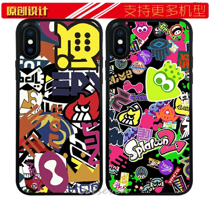适用于Splatoon喷射战士iphoneXSMAX手机壳苹果7/12硅胶5se全包XR防