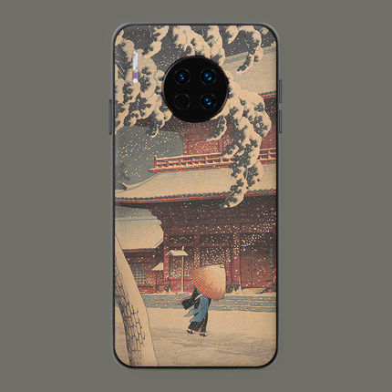适用于浮世绘手机壳华为mate40pro日风复古艺术20x美术生30青春版10